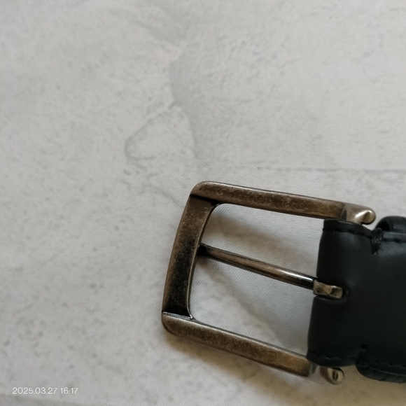 Columbia Men's Trinity Belt Black Silver Buckle Leather Lining Classic Business - Picture 11 of 11